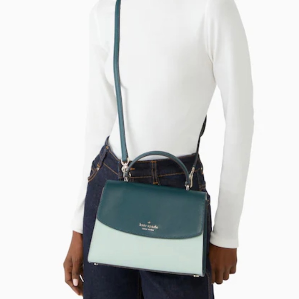 ❌SOLD❌THRD-NWT Kate Spade New York Top Handle Color-Blocked Leather Satchel - Picture 3 of 9